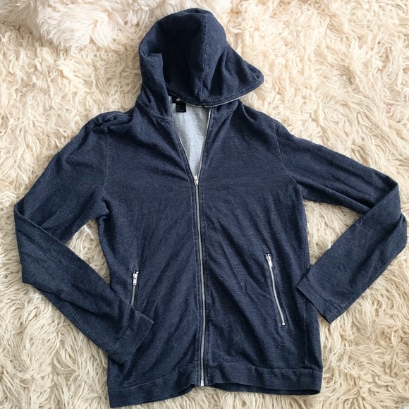 H&M | Zipper Hoodie Jacket Blue Small Silver Hardware - Picture 4 of 13